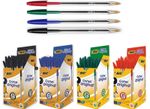 BIC PENS Cristal Medium Ball Point Pens Biros (BLACK, BLUE & RED OPTION) 1 to 50