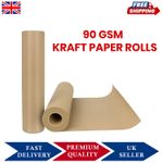 200 METRES BROWN STRONG KRAFT WRAPING PACKING PARCEL PAPER ROLLS 90GSM PACKAGING