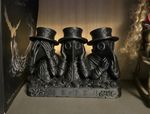 Gothic Plague Doctor See Hear Speak No Evil Figurine Ornament
