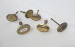 Vintage Brass Door Knocker Strike Plate Old Bumper Bolt Striker Rope Edge £12eac