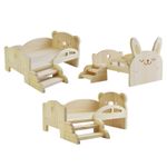 Simulation Doll Miniature Bed for 1:6 Doll Wooden Furniture Accessories