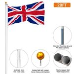 20FT Aluminium Telescopic Outdoor Flag Pole Kit Garden Sectional Flagpole W/Flag