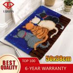 Cats Latch Hook Rug Kits for Adults Kids Beginners DIY Crochet Rug Making Kit