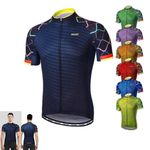 Mens Cycling Jersey Short breathable Sleeves Mountain Bike Jersey Bright Bike