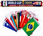 World Cup 2026 Flags Bunting USA Mexico Canada Tournament Fabric Banner 33FT