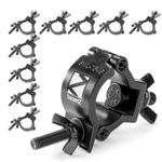 Beamz BC38B-75 10x Slimline Truss Couplers 75kg Black O-Clamps for DJ Lighting