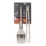 GrillOut™ 2-Piece Stainless-Steel BBQ Turner & Tongs Set