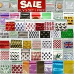 100 Clear & Printed Resealable Zip Bags| Baggies,Grip Seal Plastic Polythene bag