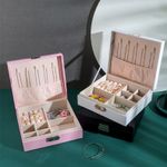 1/2 Layer Large Jewellery Boxes Leather Storage Case Rings Necklaces Organizer