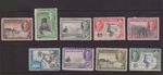 (F166-143) 1945 Nyasaland mix of 9stamps KGVI 1/2d to 1/- (ER)