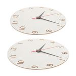 DIY Wooden Clock Face with Hands Set Reusable Beige Blank Dial for Crafts