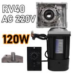 RV40 AC 220V 120W 1350RPM Worm Gear Reducer Gearbox Electric Motor W/ Controller