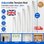 Telescopic Net Voile Tension Curtain Rail Pole Rod Spring Loaded Extendable Rod