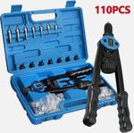 110PCS Pro Rivnut Tool Kit - M3-M12 Threaded Riveter Gun w/ Repair Mandrels UK