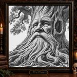 14ct Cross Stitch Kit Tree Man  Fantasy Monochrome 80x80cm