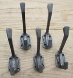 5 X Cast Iron Antique Geometric Vintage Retro 30s Art Deco Coat Hooks Hanging
