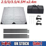 2.5-4.5mx2.4m Campervan Awning Canopy Sun Shade Shelter with Poles Van