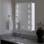 LED Bathroom Mirror Cabinet with Shaver Socket/Clock/Demister Single Door