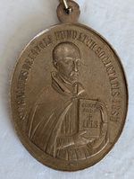 Antique  Holy  Medal, Bronze ,St Ignatrius deloyala,  Spanish Catholic,