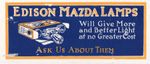 Edison Mazda Lamps Cinderella Poster Stamp Vintage