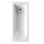 Bathroom Bathtub Modern Round Straight Single Ended Acrylic Gloss White Tub