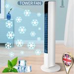 TOWER FAN Large 34" AIR COOLING FREE STANDING 3 SPEED QUIET OSCILLATING ⭐⭐⭐⭐⭐