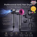 Professional Ionic Hair Dryer 110000RPM High Speed 5 Nozzles UK
