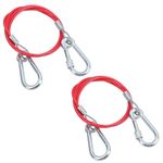Breakaway Towing Cable for Braked Trailers With Carabiner Ends PVC Coated 2pc