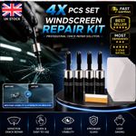 4 PCS Car Window Cracks Gone Glass Repair Fluid, Quick Windshield Repair Kit