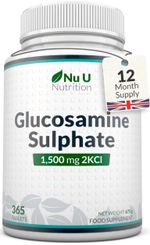 Nu U Nutrition Glucosamine Sulphate 2KCl 1500mg 365 Tablets Joint Support 1 Year
