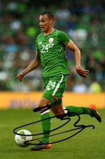 IRELAND, PRESTON & SHAMROCK ROVERS: GRAHAM BURKE SIGNED 6x4 ACTION PHOTO+COA