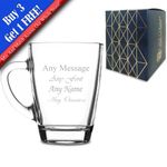 Personalised Engraved Glass Coffee Cup with Gift Box