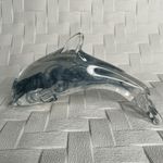 Dynasty Gallery Swirled Blown Art Glass Dolphin Blue Swirl Figurine Paperweight