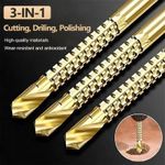 6PCS Titanium Coated Twist Drill Bits High Speed Steel Serrated Saw Bits Set NEW