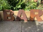 10 Inch Rusty Letters BAR Rustic Sign