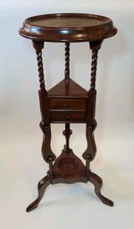 Edwardian Mahogany Plant Stand/Side Table with Drawers
