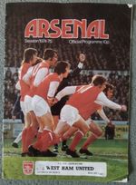Arsenal vs West Ham United FA Cup Sixth Round 8 March 1975 Programme