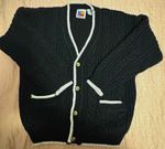 Kids Vintage 7t  Black/White Knit Cardigan Sweater L V-Neck Button Front Pockets