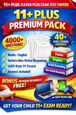 11+ PLUS ELEVEN PLUS EXAM TEST PAPERS MATHS ENGLISH VR NVR - 4000 QUESTIONS