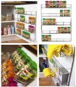 Spice Herb Jar Rack Holder For Kitchen Door Cupboard Storage Wall 3 4 & 5 Tiers
