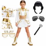 Girls Rumi White Stage Costume K-Pop Demon Hunters Kids Cosplay Halloween Outfit