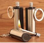 Metal Keyring Pocket Cigarette Lighter, Plain Silver Metal Design