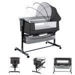 3-in-1 Baby Crib Frame Travel Cot Rocker Cradle Canopy versatile 97 x 57 x 80 cm