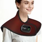 Cordless Neck & Shoulder Heat Pad Touch Screen 4 Heat Levels 5 Timers Wearable 8