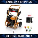 Petrol Pressure Washer 3950 PSI High Power Jet Wash 7HP 5 Nozzles 8 Meter Hose