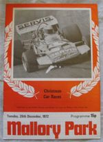 MALLORY PARK 26 Dec 1972 Christmas Car Races Official Programme