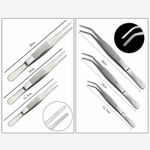 5pcs/set Stainless Steel Medical Tweezers Elbow/ Straight 12.5cm 16cm 20cm