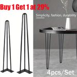 4x Hairpin Legs Hair Pin Legs Set for Furniture Bench Desk Table Metal Steel DIY