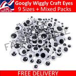 6mm 8mm 10mm 12mm 15mm 20mm 30mm 40mm 50mm Googly Wiggly Craft Eyes Peel & Stick