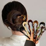 6 PCS French Twist Hair Pin, Elegant French Hair Pins, U Shaped Hair Pins for Wo